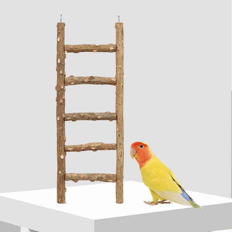 Neeenn Natural Pepper Wood Parrot Ladder, 5-Step Bird Climbing Toys, Suitable for Parrots, Parakeets, Cockatiels - Image 5